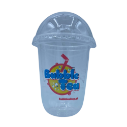 Kubek bezbarwny BUBBLE TEA LOGO 95mm-500 ml, 50 szt