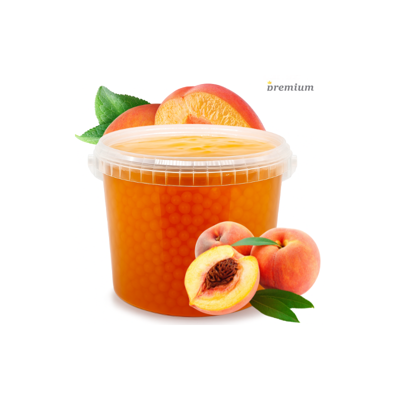 Brzoskwiniowe Kulki do Bubble Tea 3,4 kg - Popping Boba Brzoskwiniowe Kulki do Bubble Tea 3,4 kg - Popping Boba