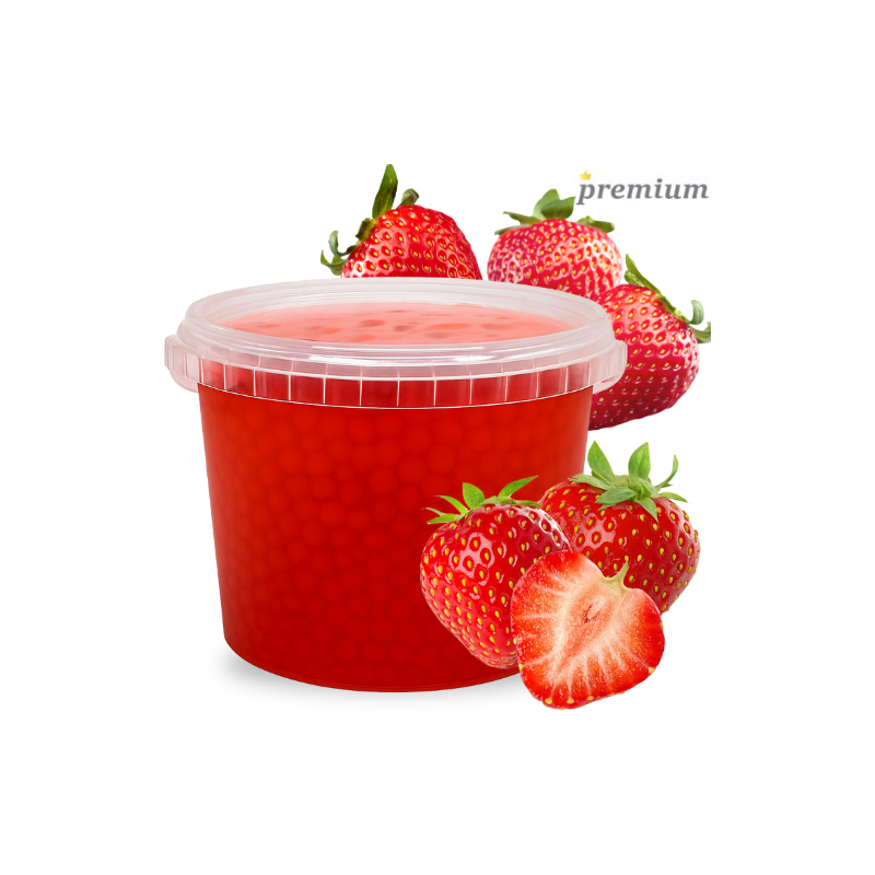 Truskawkowe kulki do Bubble Tea 3,4 kg - Popping Boba Truskawkowe kulki do Bubble Tea 3,4 kg - Popping Boba