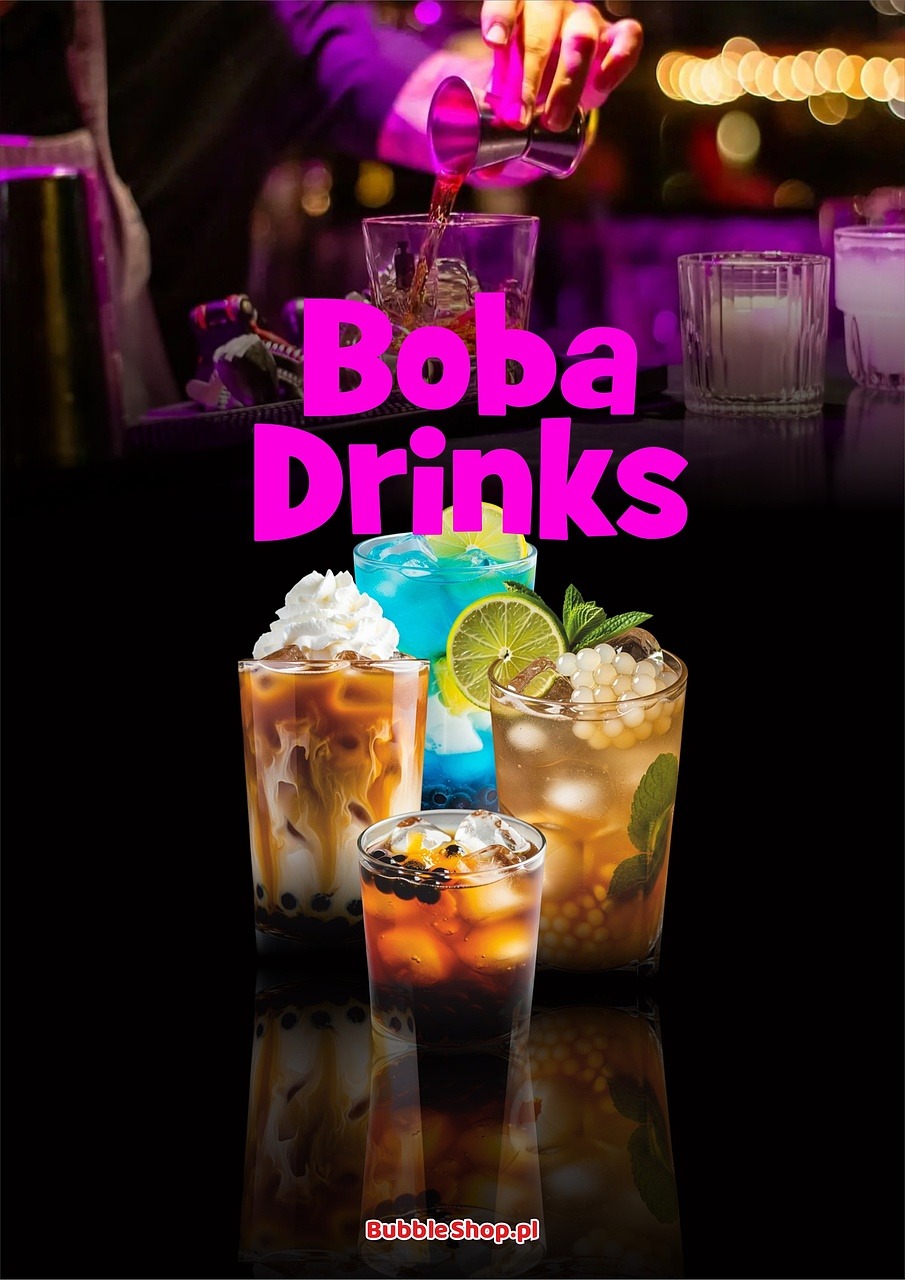 Okładka e-booka z przepisami na drinki bubble tea